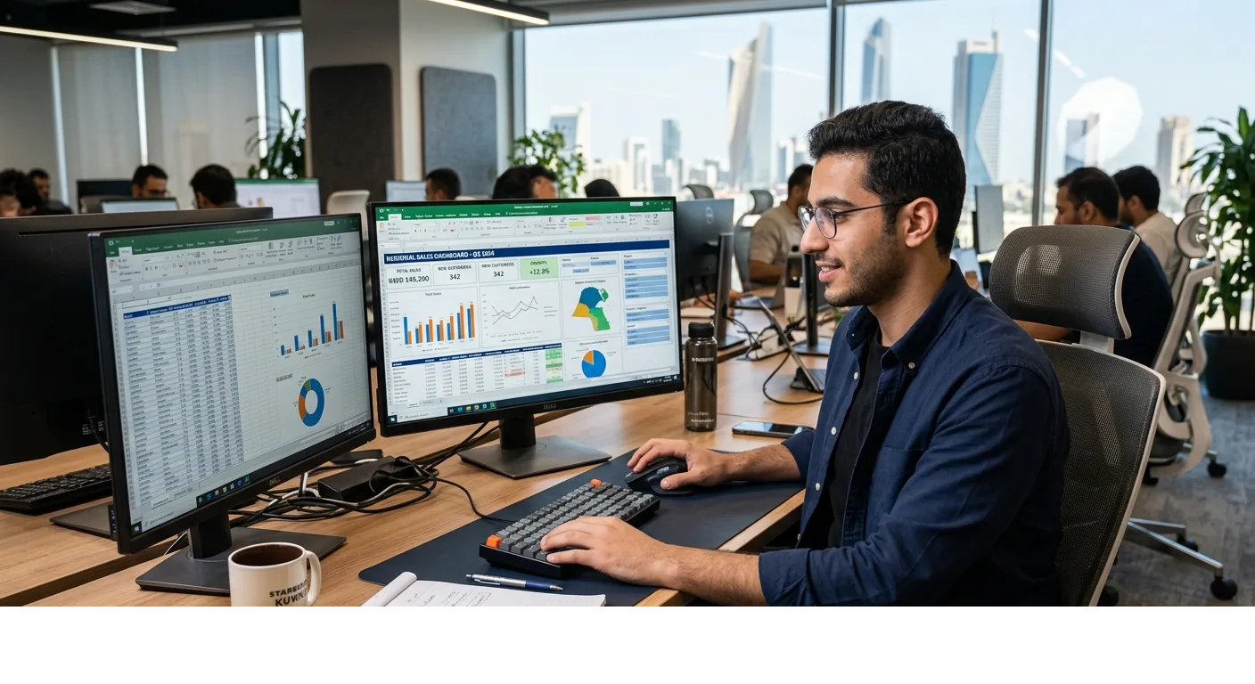 Man making a professional dashboard for excel using Claude Ai in ICSA